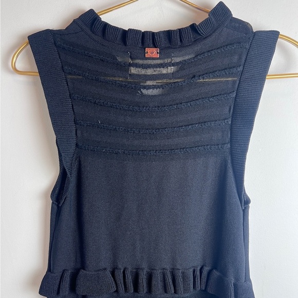Knitz for Love & Lemons Ruffle Mesh Sleeveless Black Dress Small - Picture 10 of 12